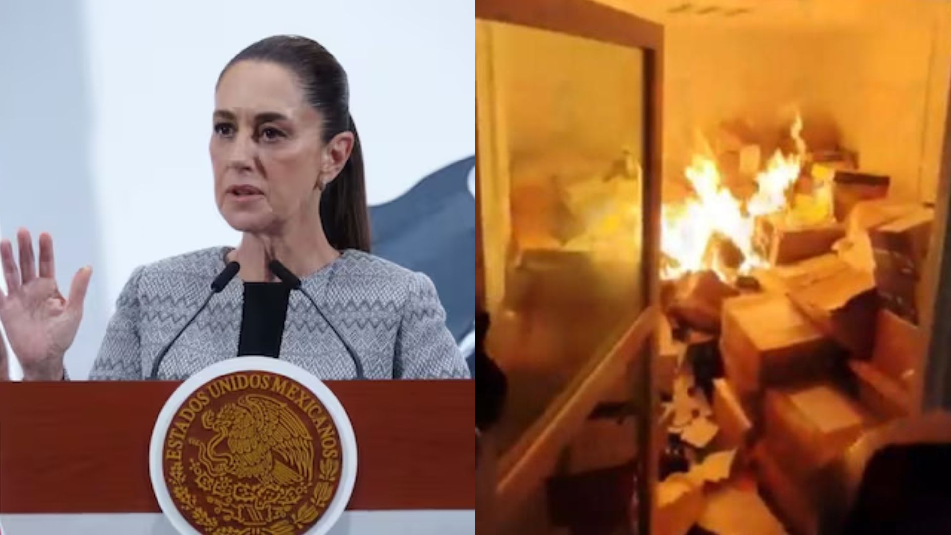 Sheinbaum se pronuncia contra destrozos de la CNTE en sede de la SNTE