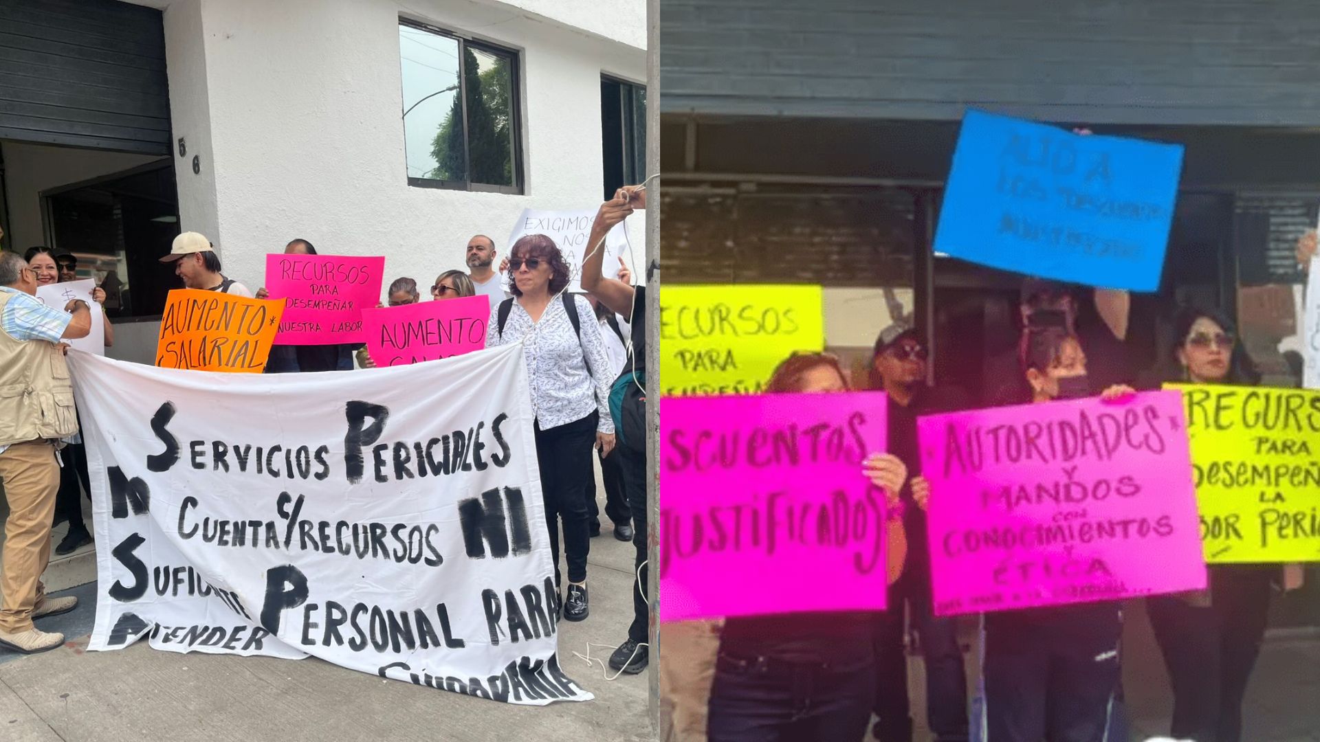 Por descuento en quincenas, peritos se manifiestan y cierran calles en la CDMX