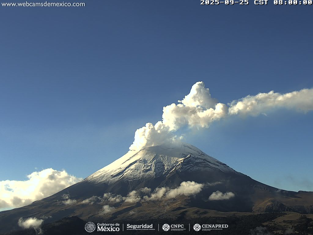 Popocatépetl registra 59 exhalaciones y 149 minutos de tremor
