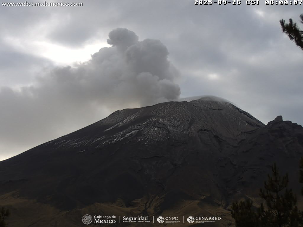 Popocatépetl registra 37 exhalaciones y 398 minutos de tremor