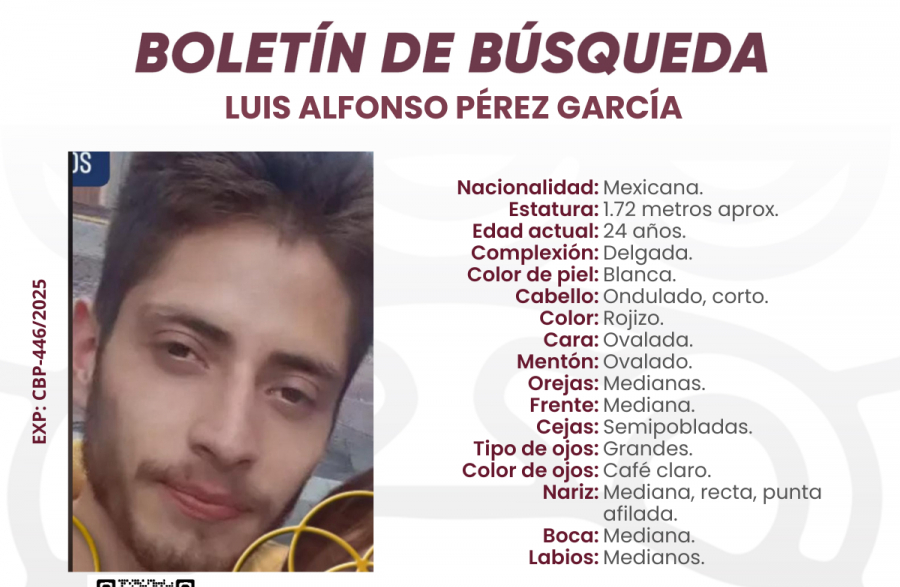 Luis Alfonso de 24 años desapareció en Puebla capital 