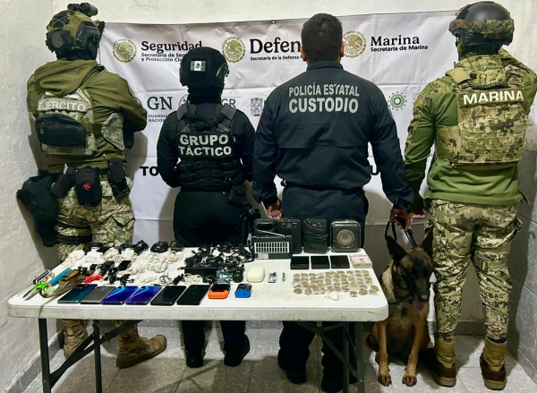 Realizan SSP y Marina revisión en el Centro Penitenciario distrital de Huejotzingo