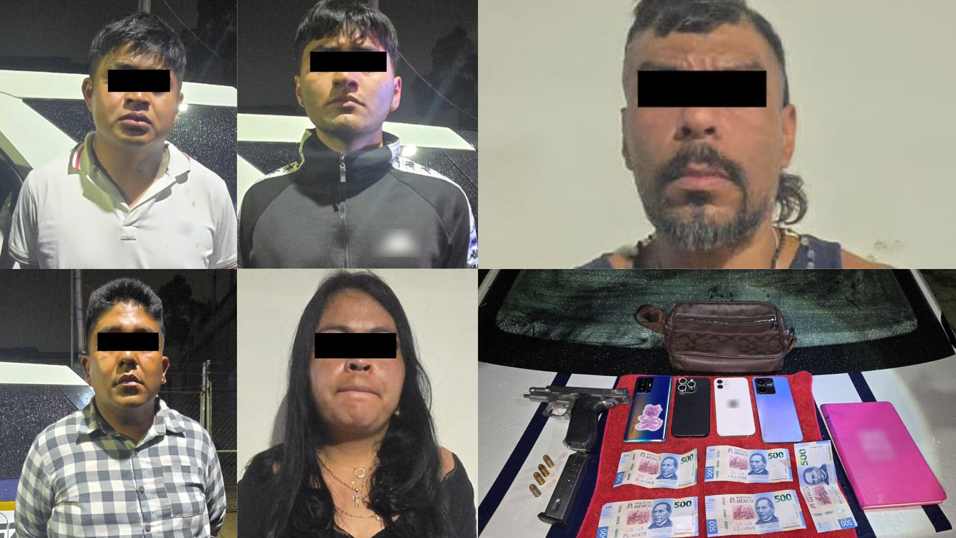 Tras una agitada persecución, caen 5 presuntos extorsionadores de Iztapalapa