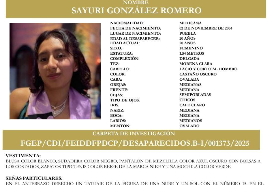 Buscan a joven Sayuri González, desaparecida en Bosques de Manzanilla