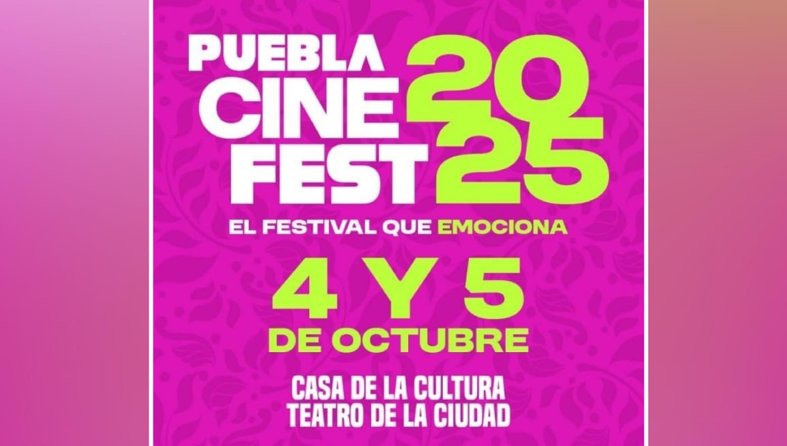 Anuncian en Puebla Cine Fest 2025 con dos sedes en la entidad
