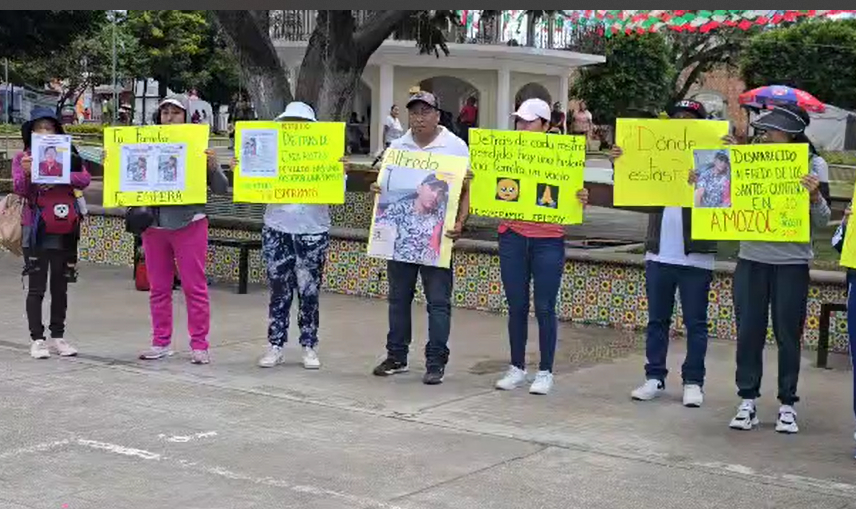 Se manifiestan en Amozoc familiares de personas desaparecidas 