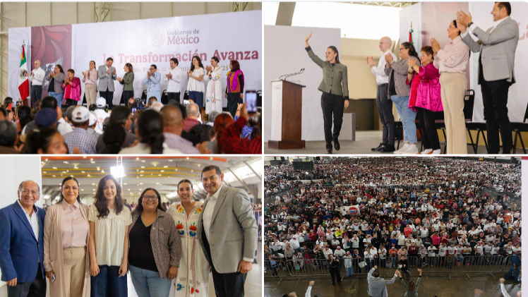 Sheinbaum es recibida por más de 35 mil poblanas y poblanos en su Informe Regional