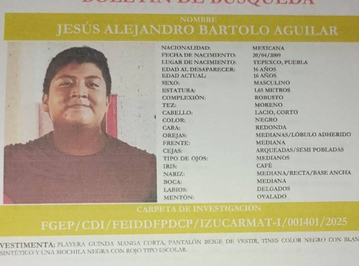 Desaparece estudiante de bachiller en Tilapa