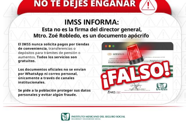 IMSS advierte sobre fraude con documentos falsos ligados a pensiones