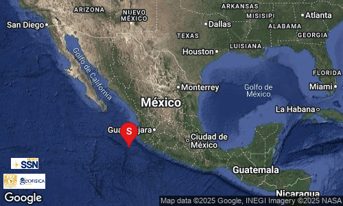Sismológico Nacional reporta sismo de 5.4 frente a costas de Jalisco