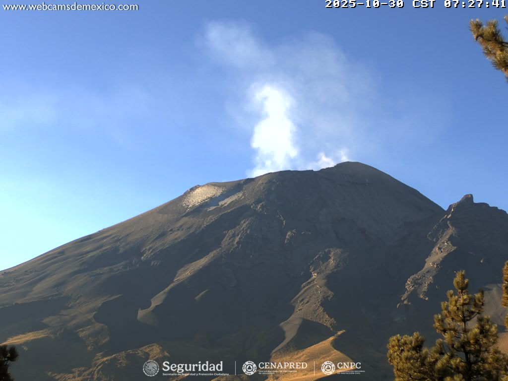 Popocatépetl registra solo 19 exhalaciones en 24 horas