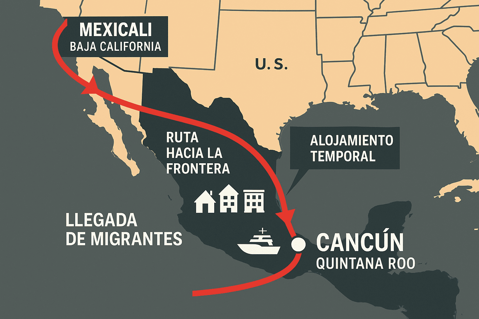 Revelan cómo funcionaba el paso ilegal de migrantes vía Cancún–Mexicali
