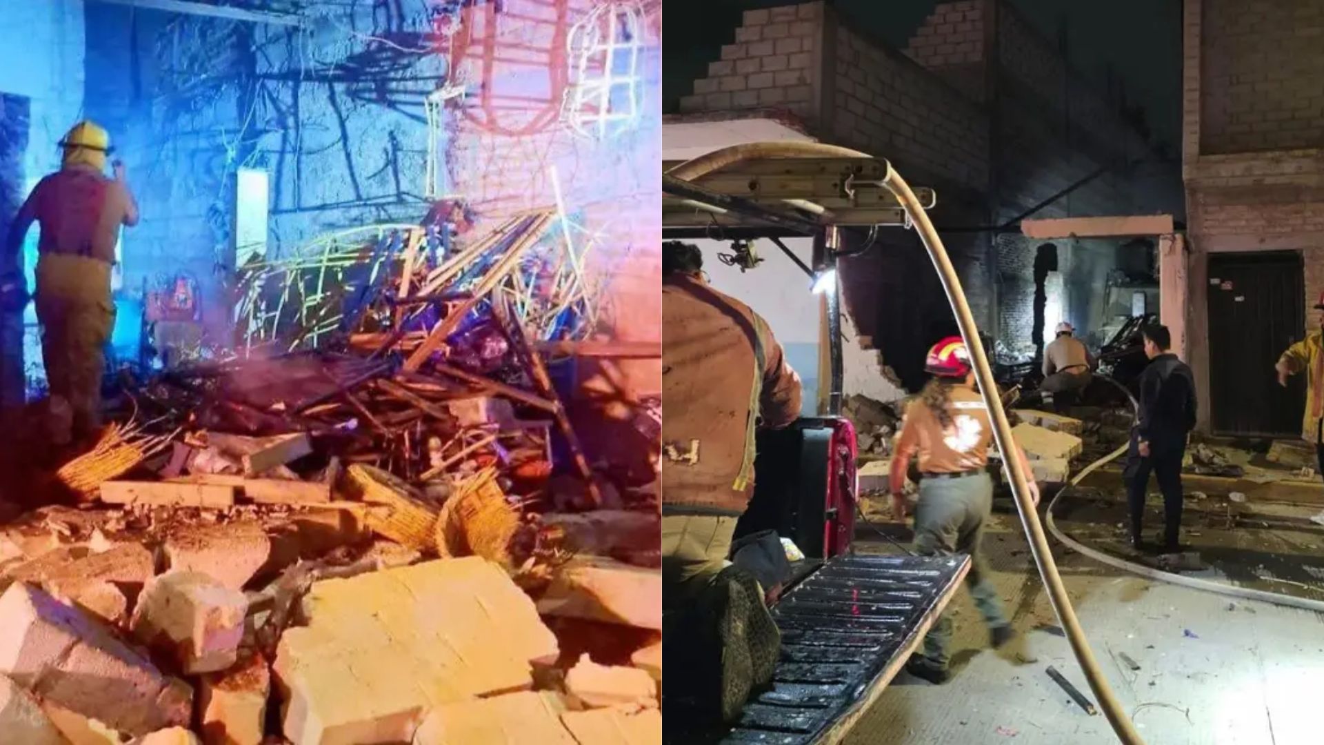 En el centro de Ajalpan, fuerte explosión de pirotecnia destruyo una casa familiar  