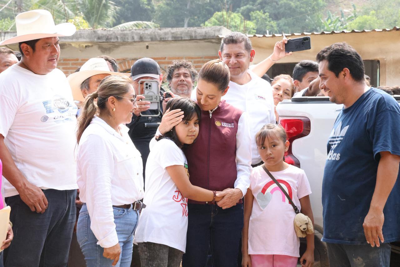 Sheinbaum anuncia apoyo de 20 mil pesos a afectados por lluvias en Pantepec