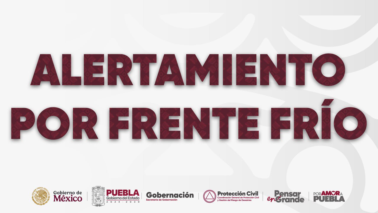 Frente Frío No. 12 impactará Puebla durante Día de Muertos 