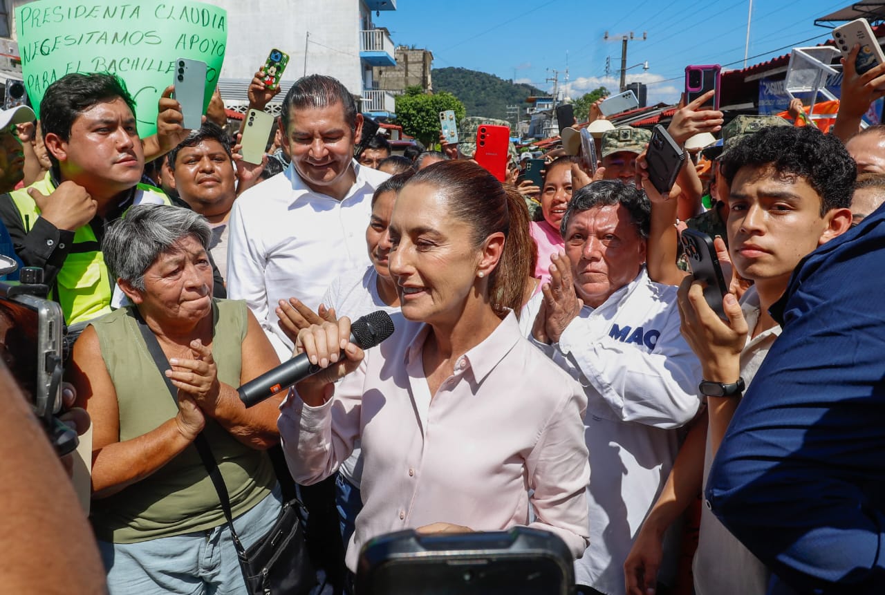 La Ceiba recibe atención prioritaria tras desastre natural; Sheinbaum atiende a damnificados