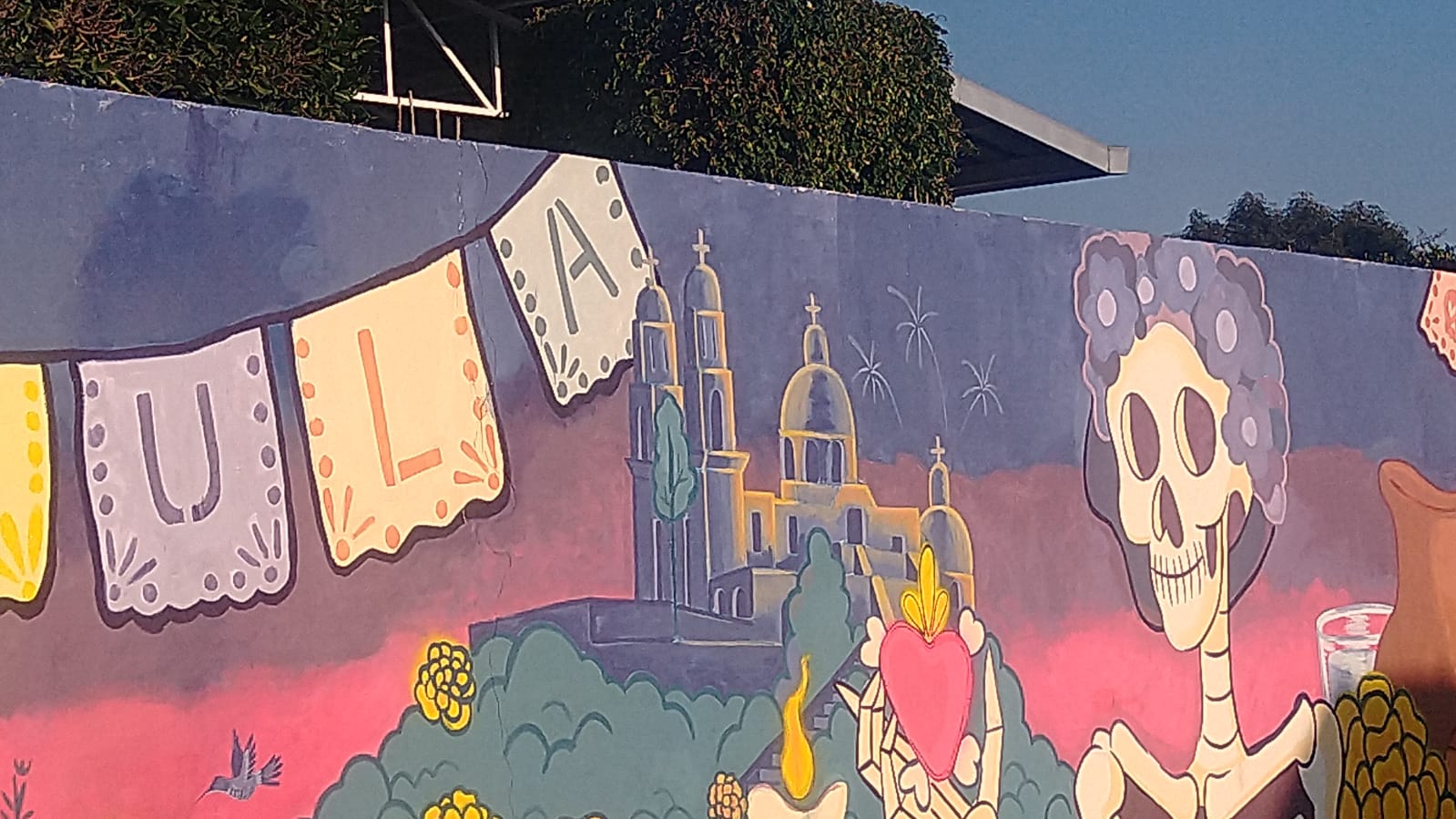 Mural Las catrina adorna San Andrés Cholula