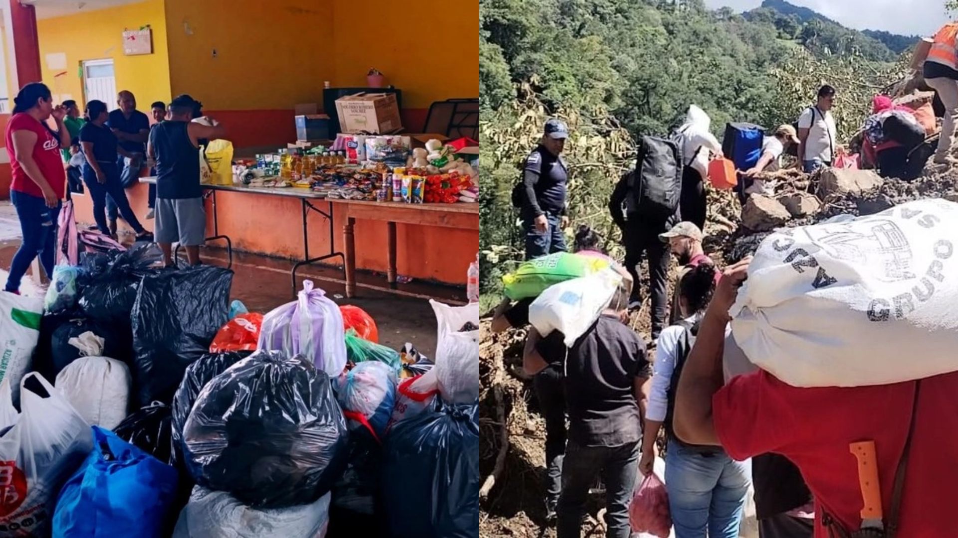 Habitantes de Pantepec enviaron ayuda humanitaria a damnificados en Hidalgo