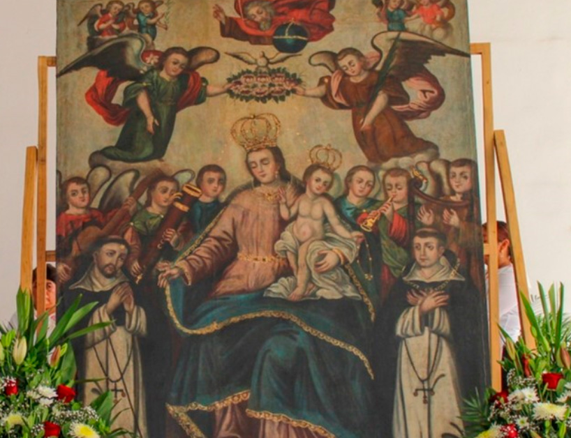 Regresa a Tlapanalá pintura del siglo XVIII que fue restaurada