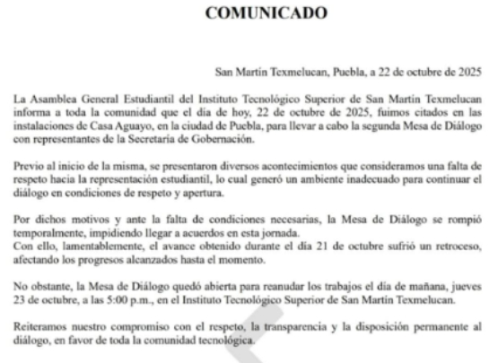 Alumnos del Tec de Texmelucan esperan que este jueves se pueda levantar el paro