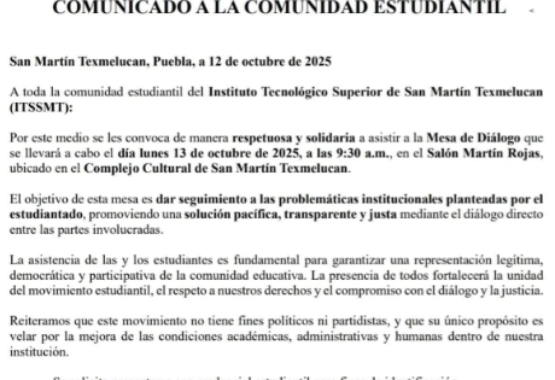 Tras 20 días de paro en el Tec de Texmelucan prevén una reunión este lunes