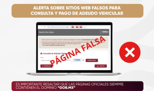 Alertan sobre sitios web falsos para consulta y pago de adeudo vehicular