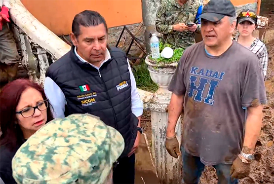 VIDEO Armenta supervisa en Huauchinango acciones de rehabilitación tras las lluvias
