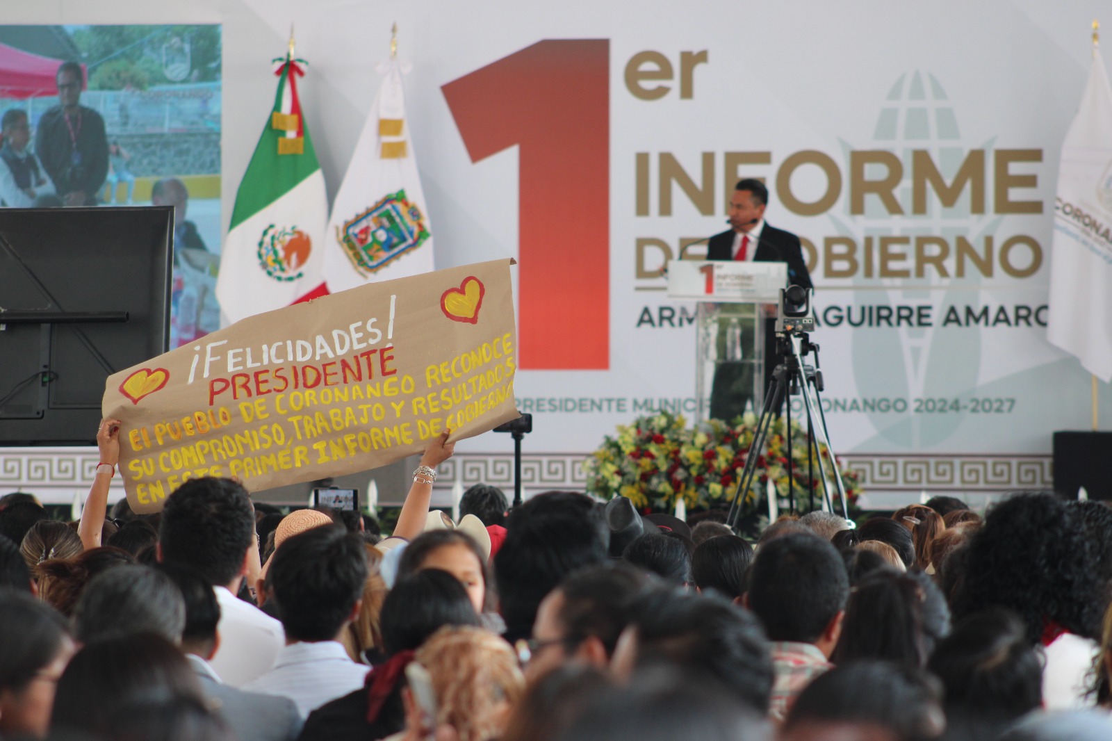 Armando Aguirre rinde informe: bienestar, seguridad y desarrollo, ejes del gobierno de Coronango