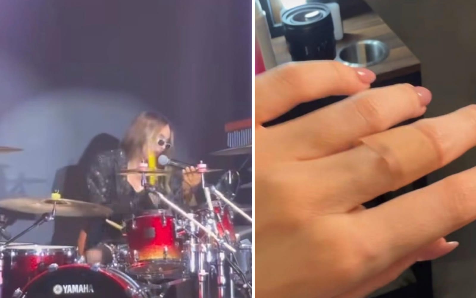 Belinda se lesiona tocando la batería durante su concierto 