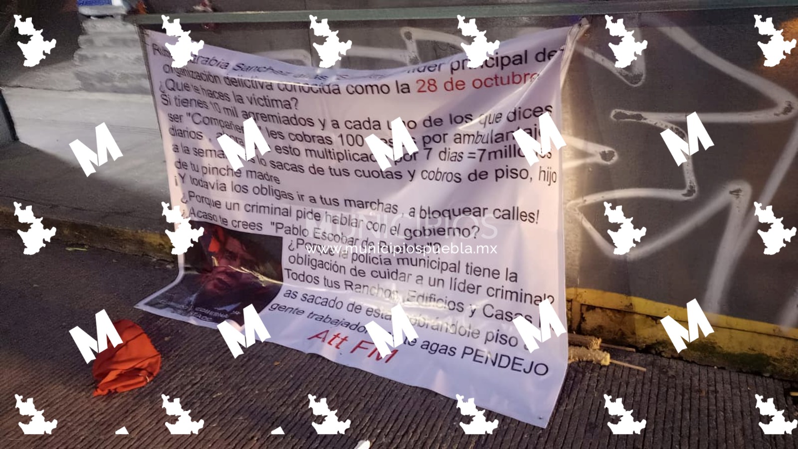 Dejan en Puebla mensajes amenazantes contra Simitrio, líder de la 28 de Octubre