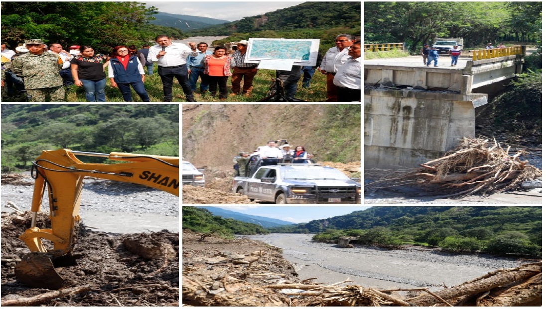 Federación y estado reabren accesos a Tlacuilotepec; reconstruirán puente derribado por lluvias