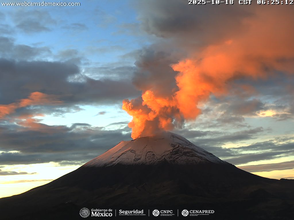 Popocatépetl registra 38 exhalaciones y 376 minutos de tremor