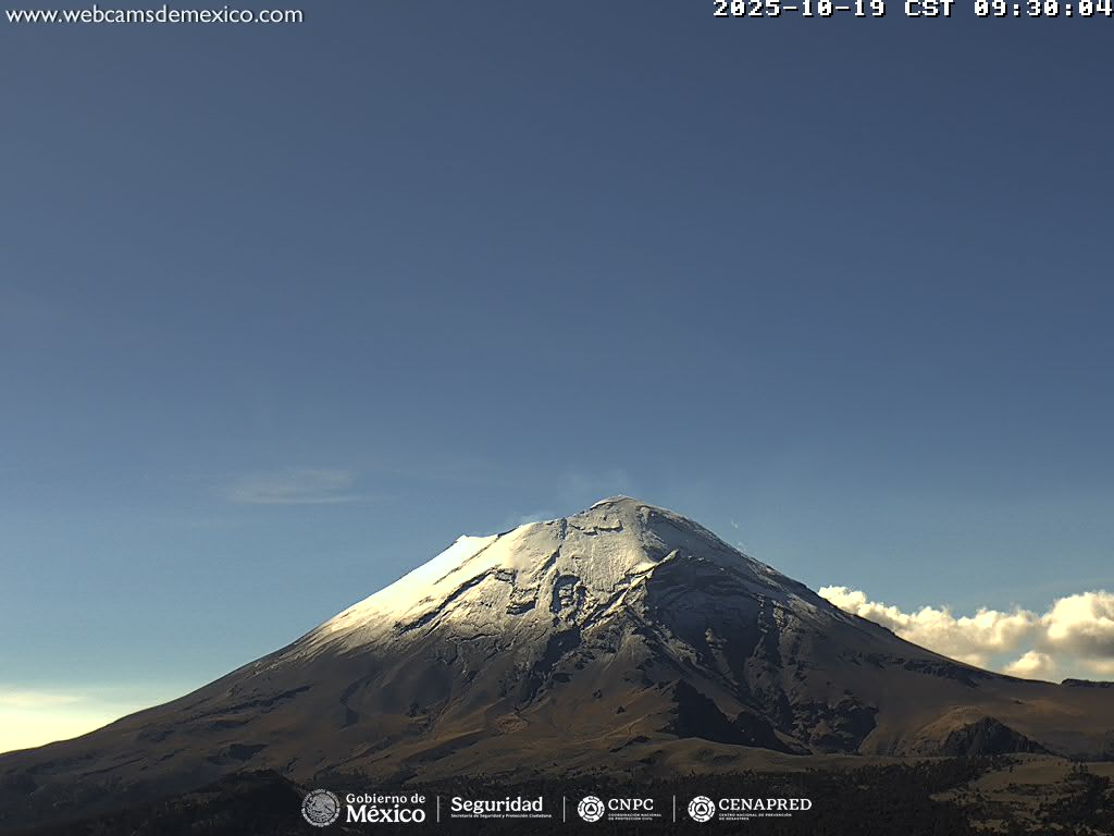 Popocatépetl, muy en calma solo con 8 exhalaciones