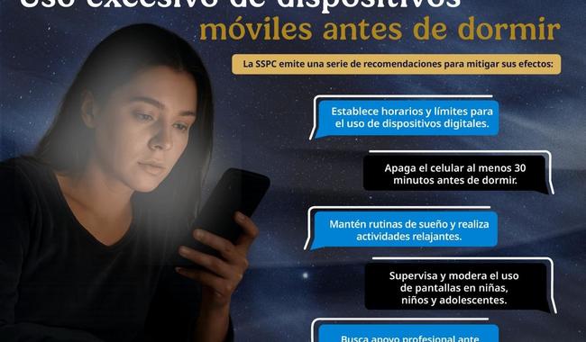 SSPC emite recomendaciones para mitigar efectos por el uso excesivo de dispositivos móviles
