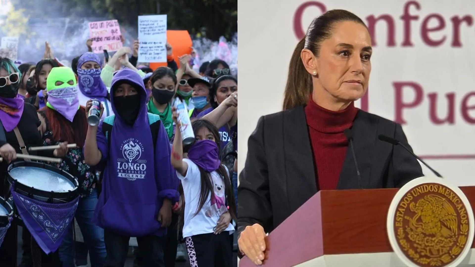 Sheinbaum pide a colectivos feministas manifestarse pacíficamente por el 25N