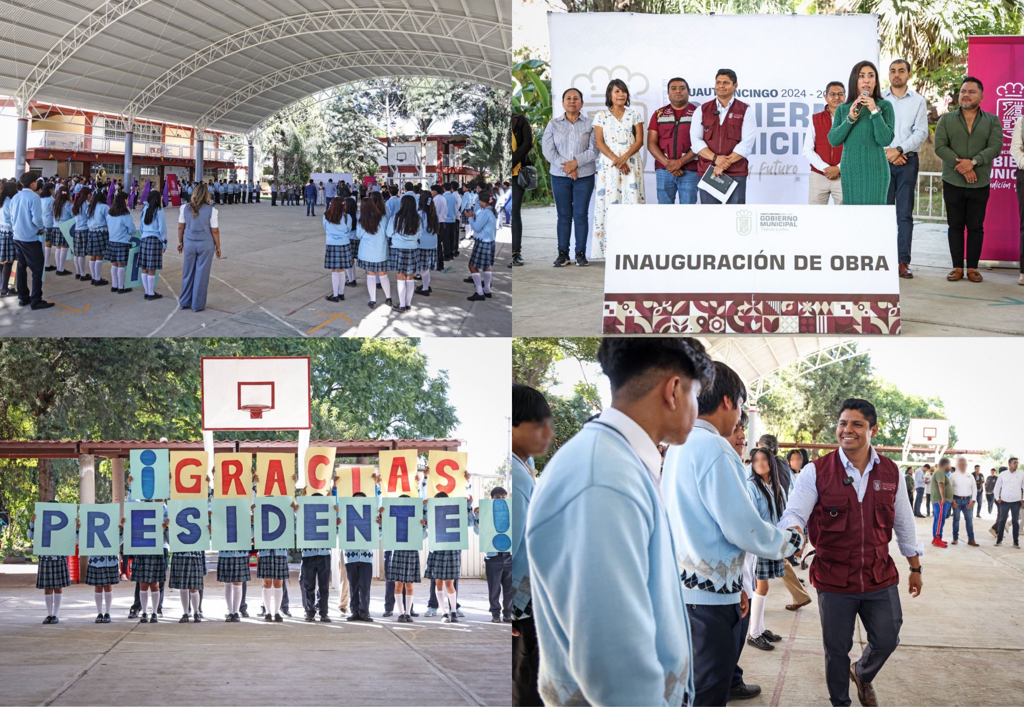 Omar Muñoz entrega el domo más grande de su gestión en bachillerato de Cuautlancingo