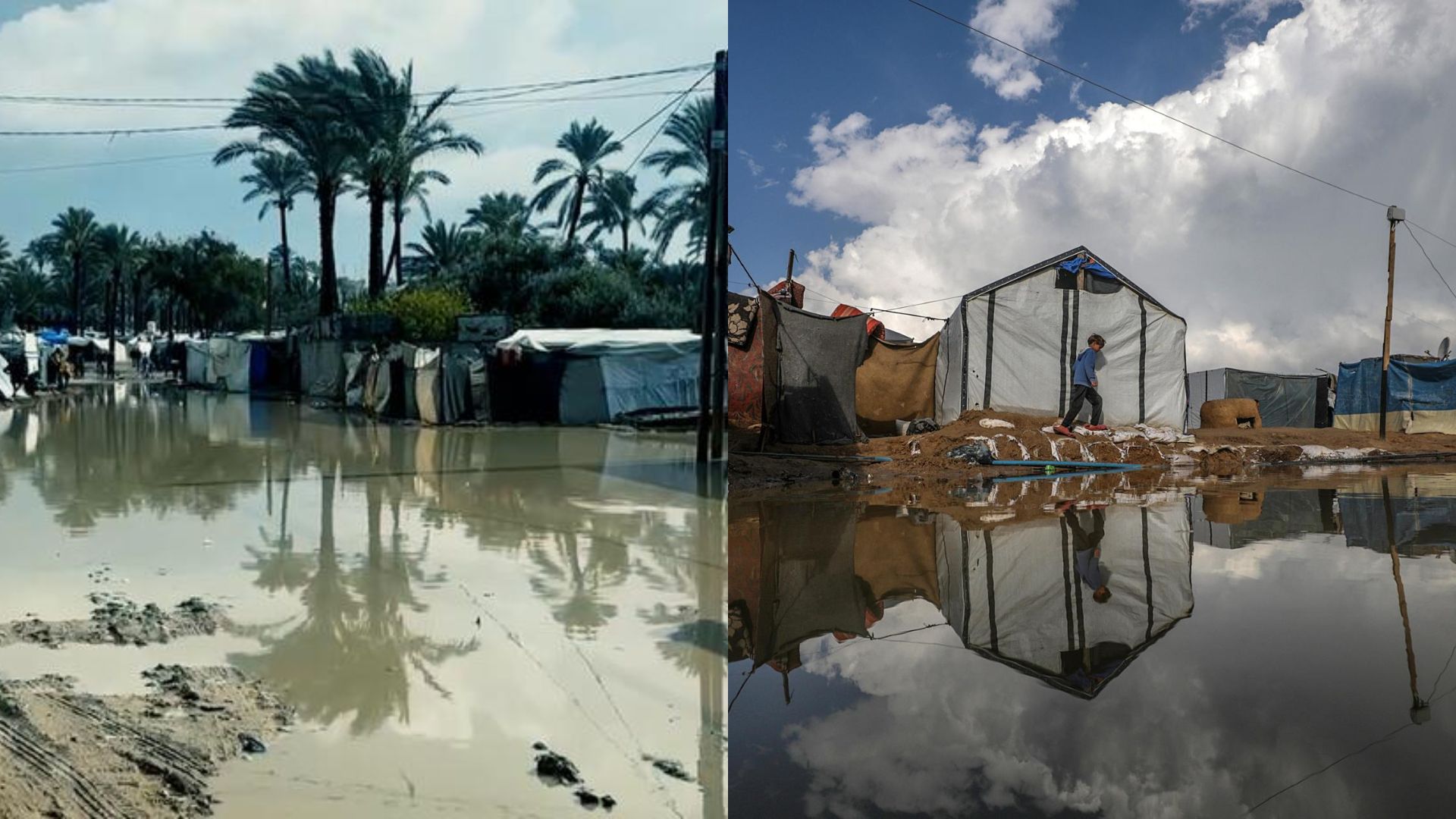 Pese a fuertes inundaciones, Israel continua ataques contra civiles en Gaza 