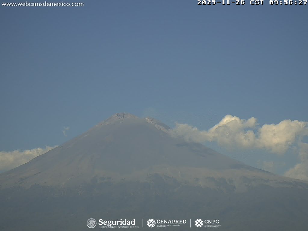 Popocatépetl registra solo 5 exhalaciones en 24 horas