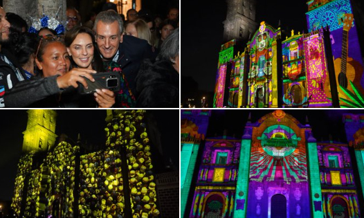 Inaugura Chedraui videomapping conmemorativo al Día de Muertos con luz y tradición