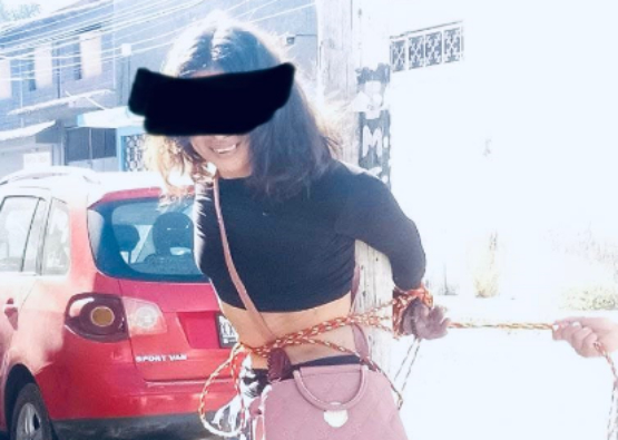 En Atlixco detienen y amarran a mujer acusada de ser ladrona