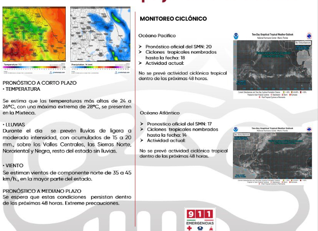 Prevén ambiente fresco y lluvias moderadas en regiones de Puebla