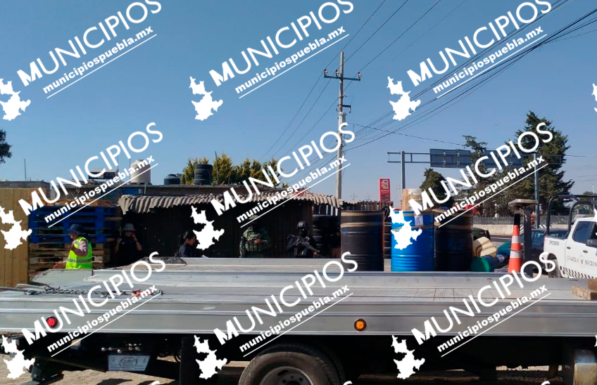 Desmantela bodega de huachicol en Huamantla