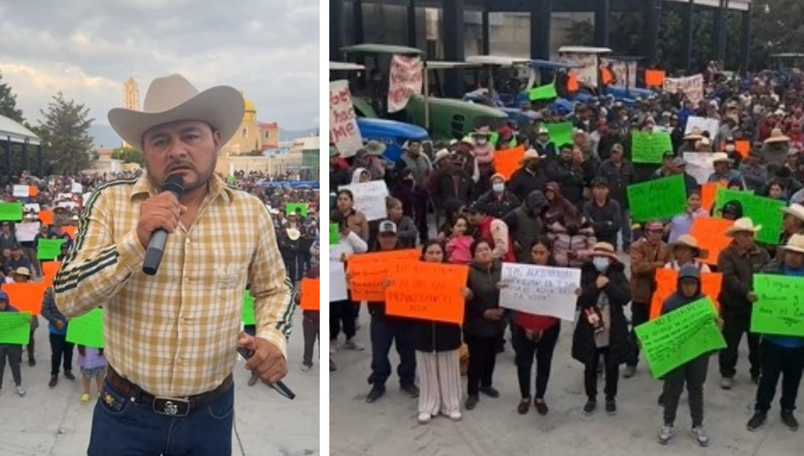 El Toñín lidera manifestación en Palmarito Tochapan en defensa del agua 