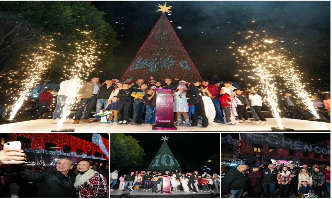 Enciende Pepe Chedraui árbol e iluminación navideña en la capital