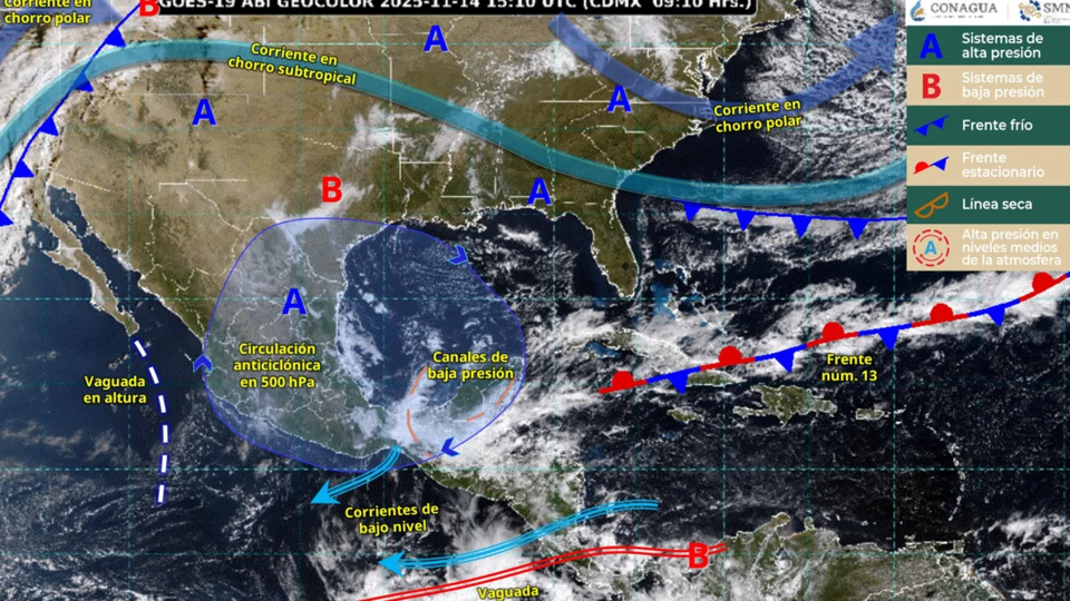 Frente Frío 14 provocará lluvias y descenso térmico