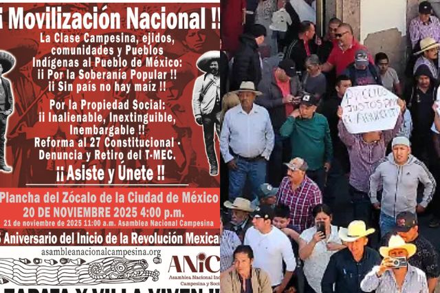 Campesinos marcharán el 20 de noviembre por la reforma al artículo 27