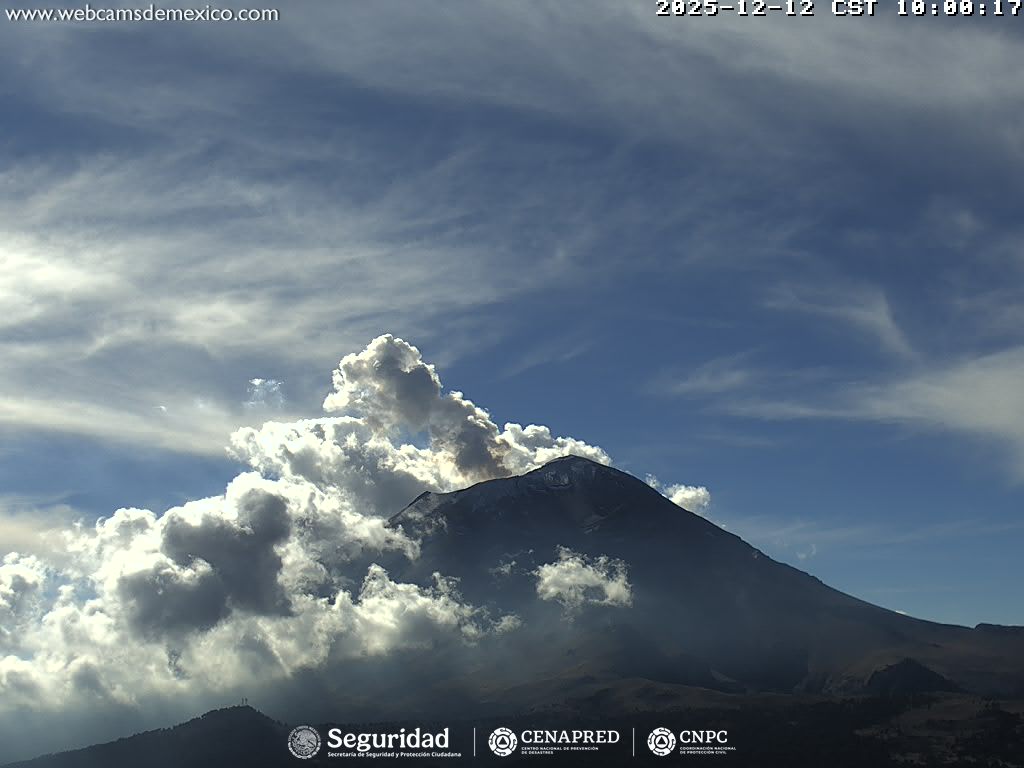 Popocatépetl registra seis exhalaciones en 24 horas 