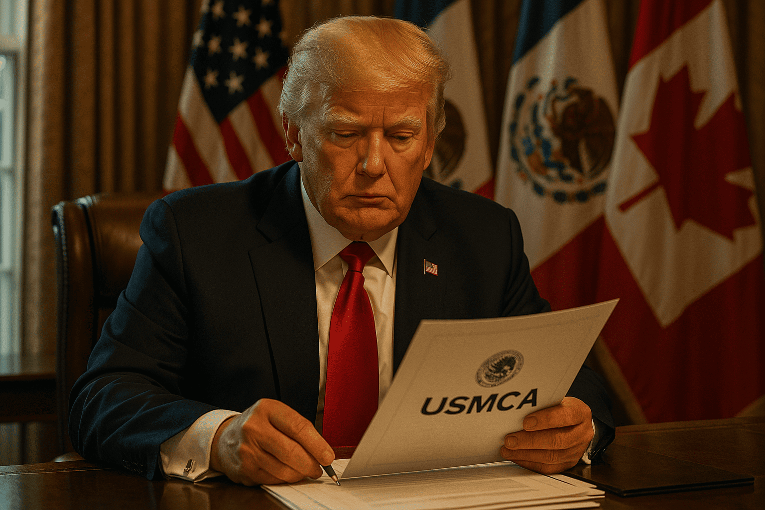 Trump amenaza con dejar expirar el T-MEC y buscar un nuevo pacto comercial con México y Canadá