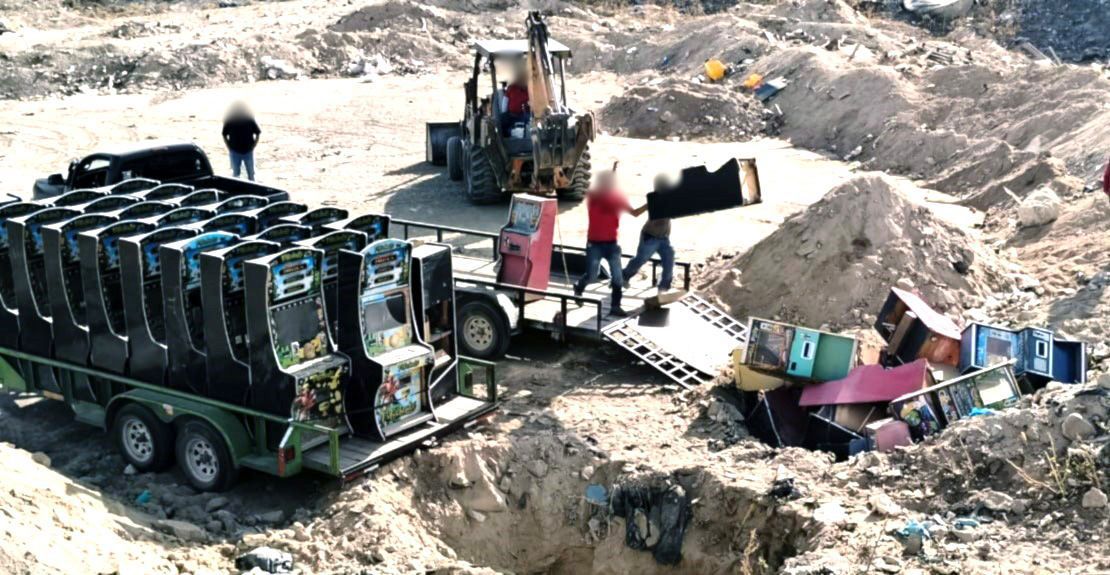 FGR destruye vehículos con blindaje artesanal y máquinas tragamonedas en Baja California Sur