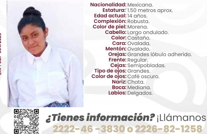 Buscan a Ana Isabel, adolescente de 14 años desaparecida en San Andrés Cholula